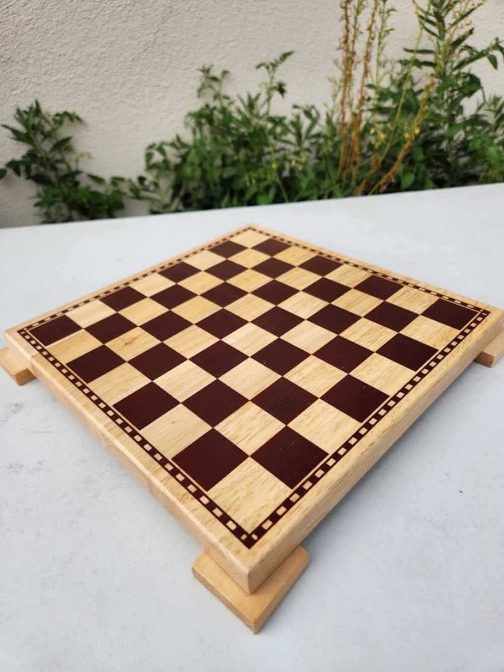11" X 11" Solid wood chess checkers board Board Game or Decor Board Only
